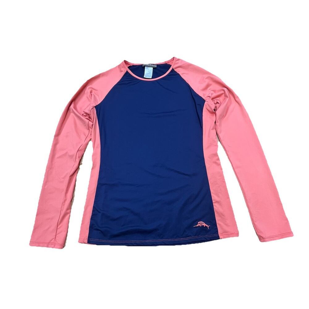 Tommy Bahama Rash Guard Top Womens Size Small Blue Pink Swim Beachy